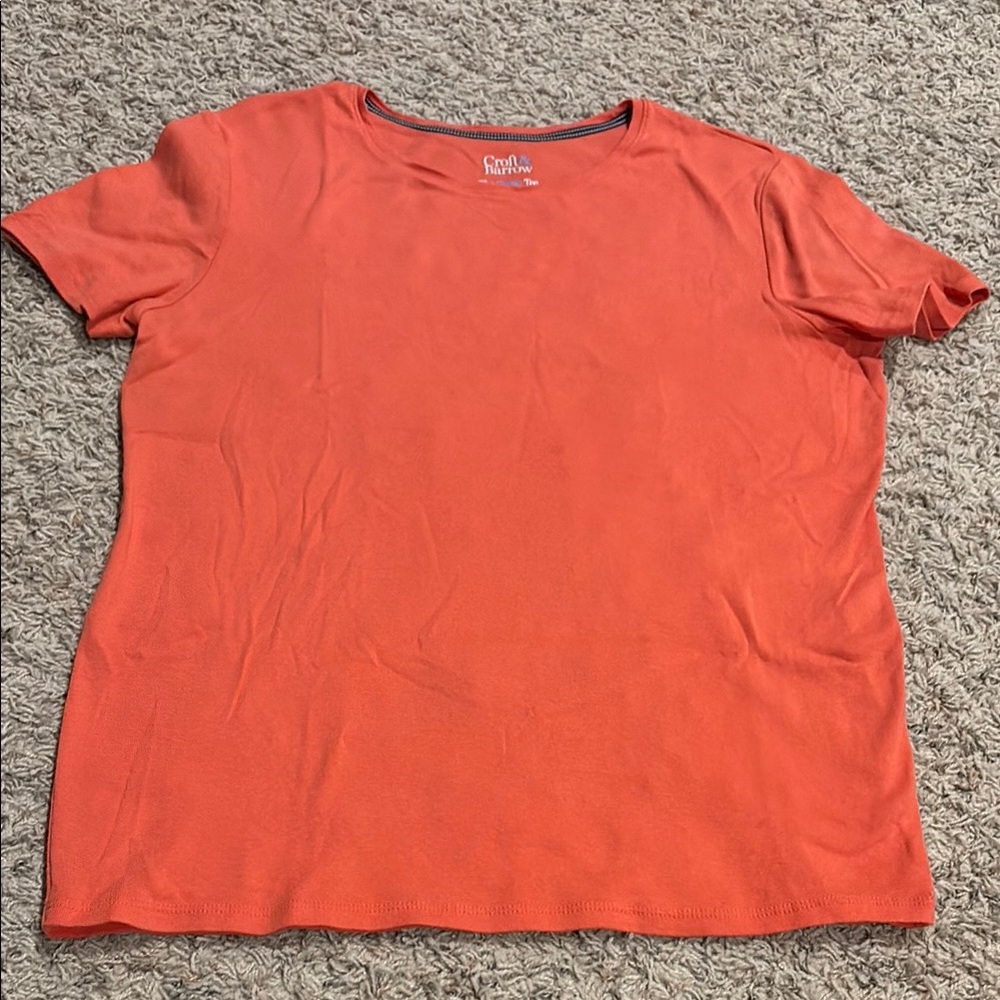 Women's croft & barrow Coral-Orange Short Sleeve Tee